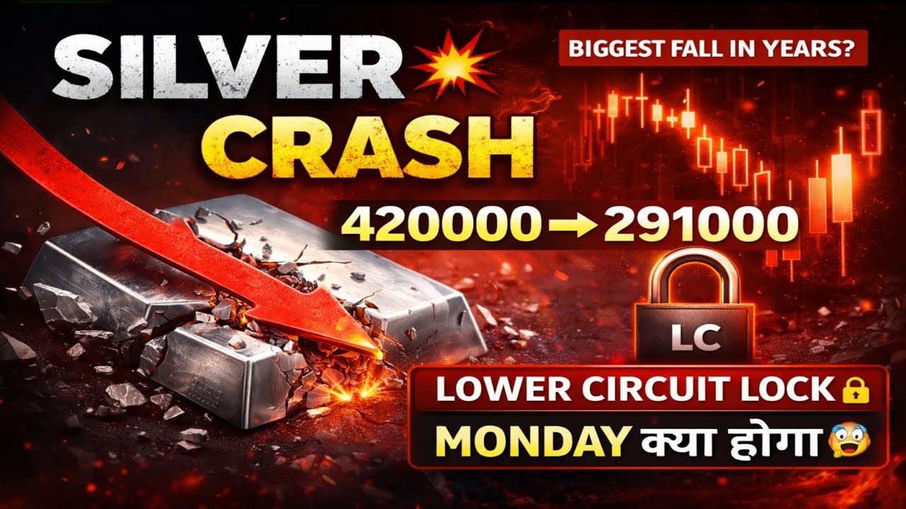 Silver Lower Circuit Locked 🔒 | 420000 से 291000 | Monday Market में क्या तबाही होगी? 😱