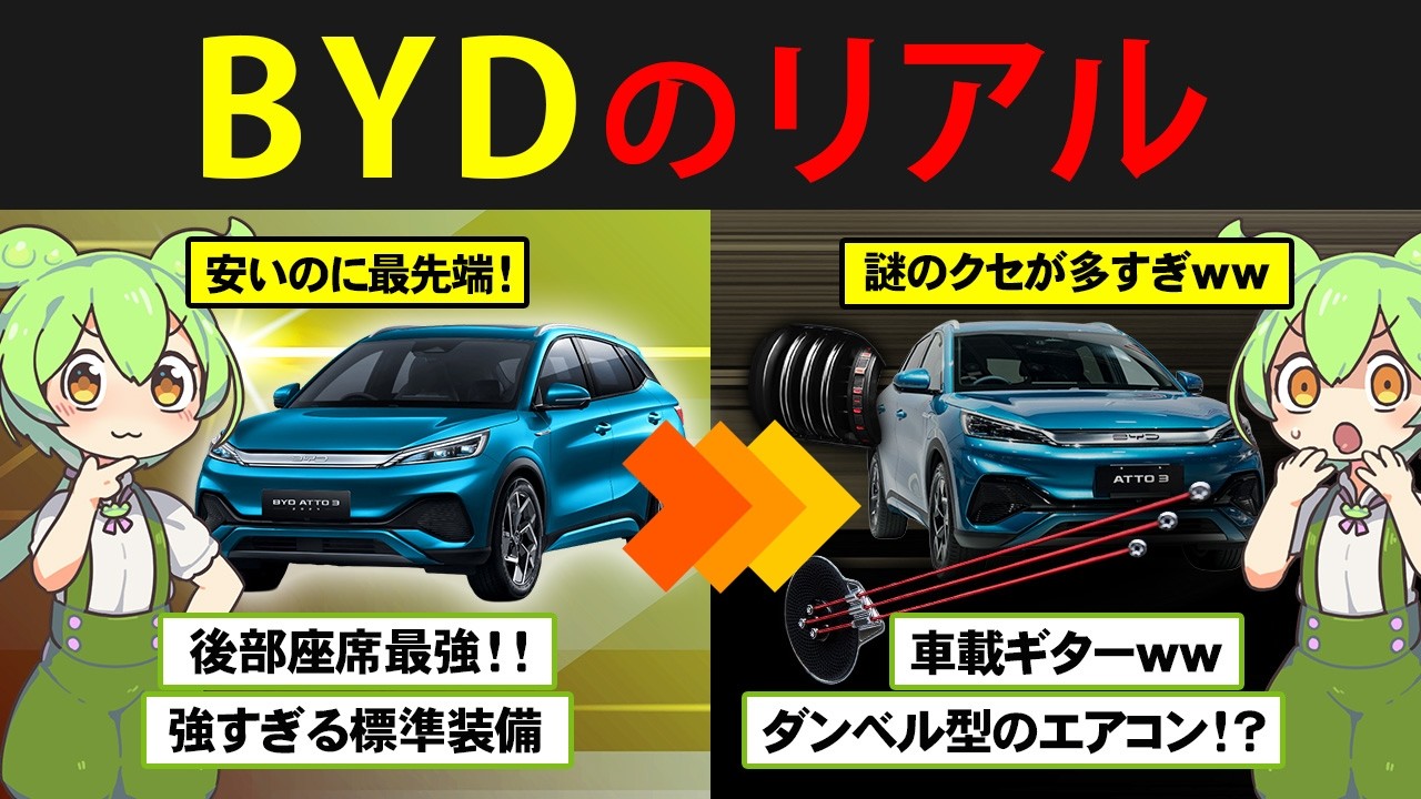 【実際アリ⁉】BYD ATTO3を購入したずんだもん