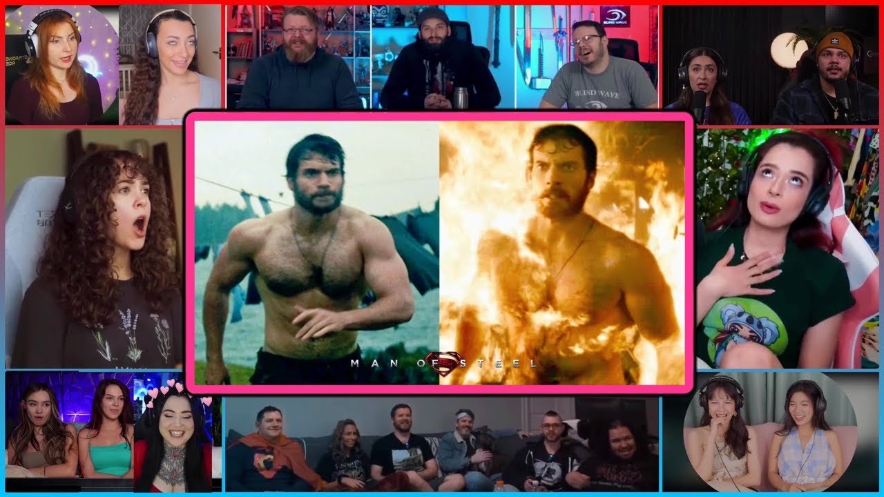 DCEU Fans React To SHIRTLESS HENRY CAVILL SCENES | Man Of Steel Movie Buff Clark Reaction Mashup