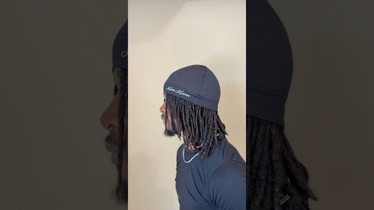 New satin lined caps available now! #locs #locstyles #satinbonnets #menwithlocs #locjourney