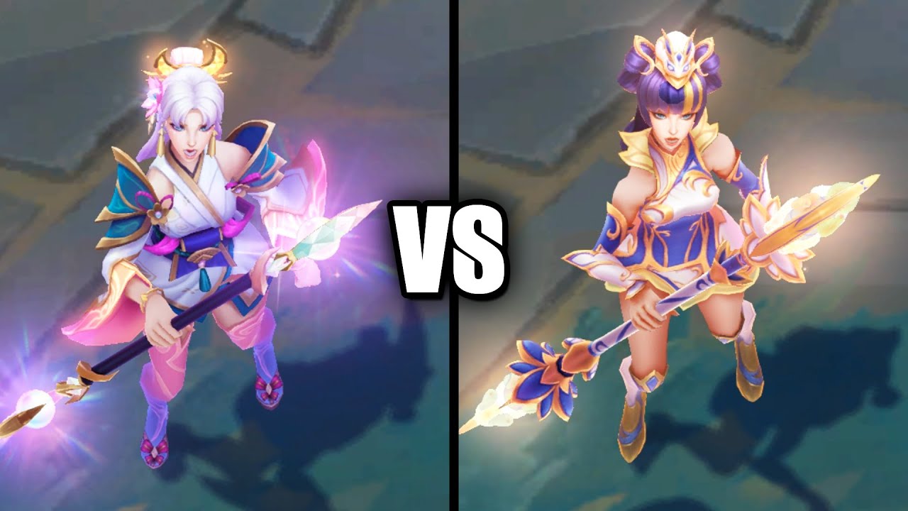 Prestige Spirit Blossom Lux vs Prestige Porcelain Lux Skins Comparison (League of Legends)
