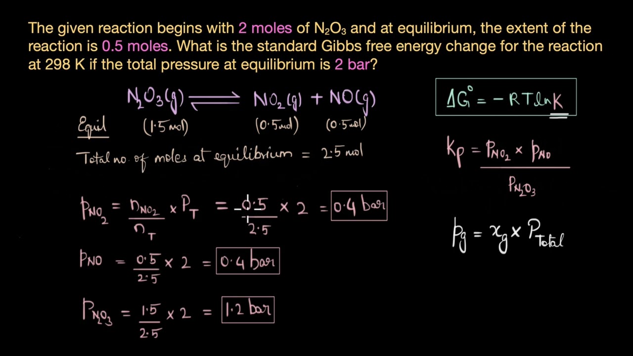 Worked example: Gibbs free energy & equilibrium constant | Thermodynamics | Chemistry | Khan Academy