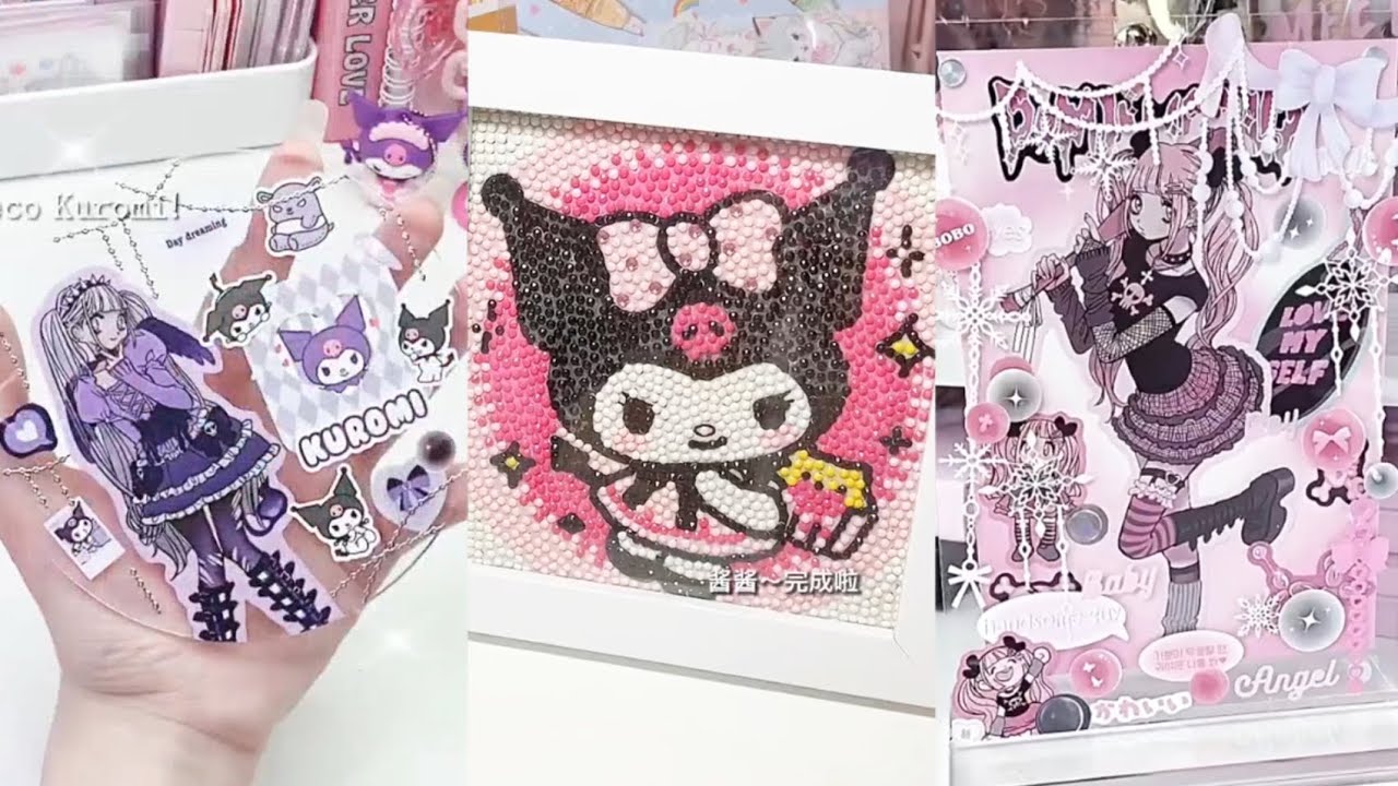 🍇💞 ASMR Kuromi Cute & Aesthetic bling bling Stickers deco