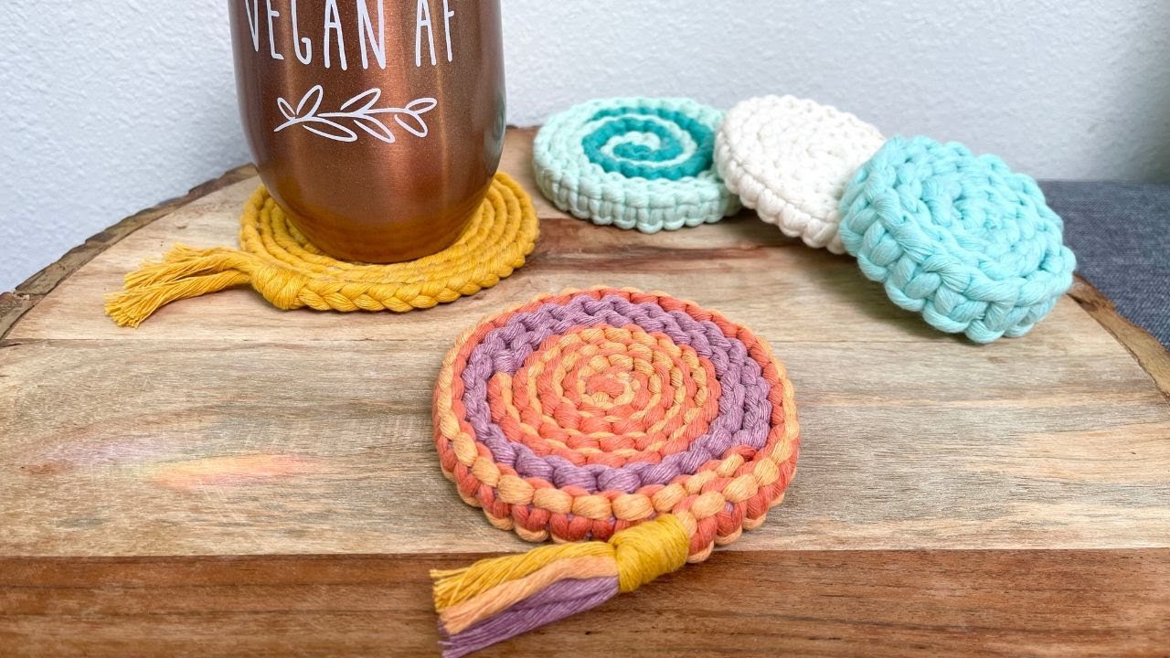 Como Hacer Posavasos de Macramé | DIY Round Macrame Coasters