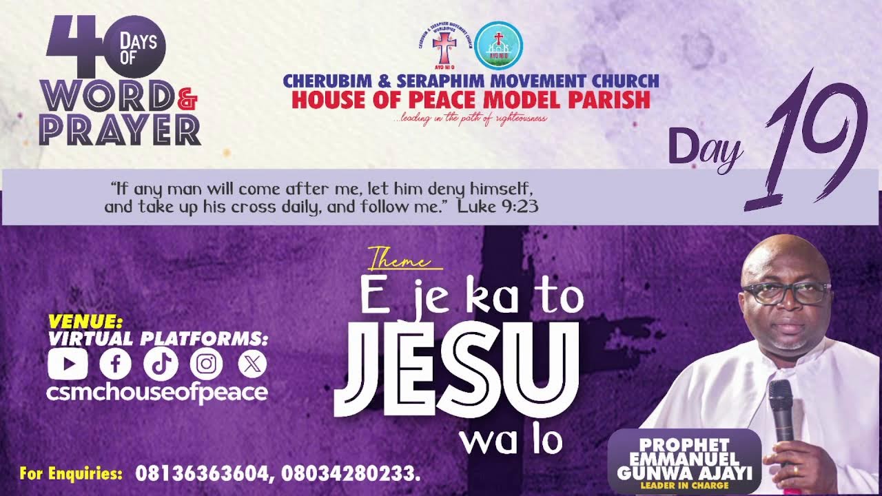 DAY 19    ||    40 DAYS OF WORD AND PRAYER    ||    8TH MARCH 2026