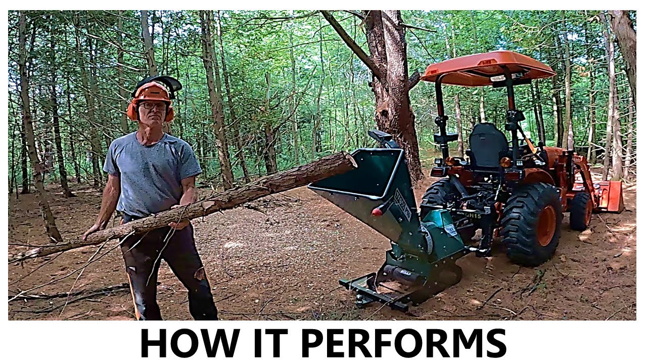 176 - Chipping Cedar With Woodland Mills TFG55 PTO Wood Chipper | Kubota LX2610 Compact Tractor