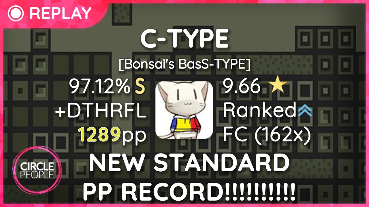 osu! | badeu | Tanaka Hirokazu - C-TYPE [Bonsai's BasS-TYPE ] +DTHRFL 97.12% 1289pp NEW PP RECORD
