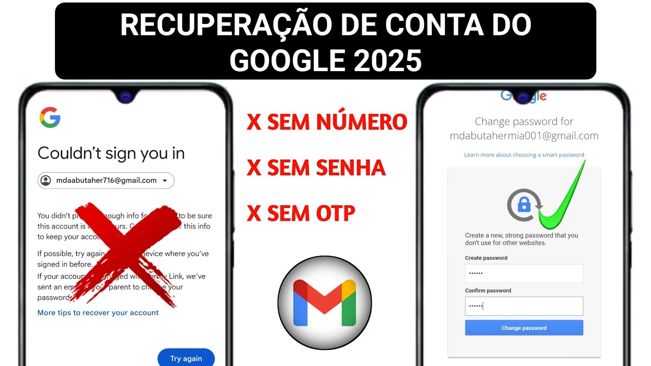 Como recuperar uma conta do Google sem número de telefone, senha e e-mail de recuperação