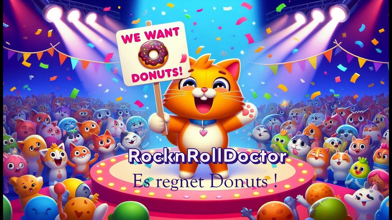 Es regnet Donuts ! - techno - version - 🤪🤔🥱😴🍩🍾🍩- #musik #lied #satire #techno #traum #essen #trinken