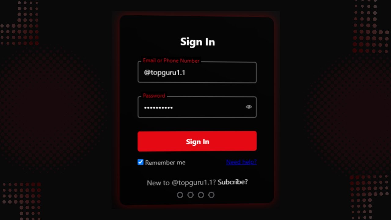 🔥 2025 netflix-style 3d login page | modern sign in form with html css & javaScript |@topguru1.1