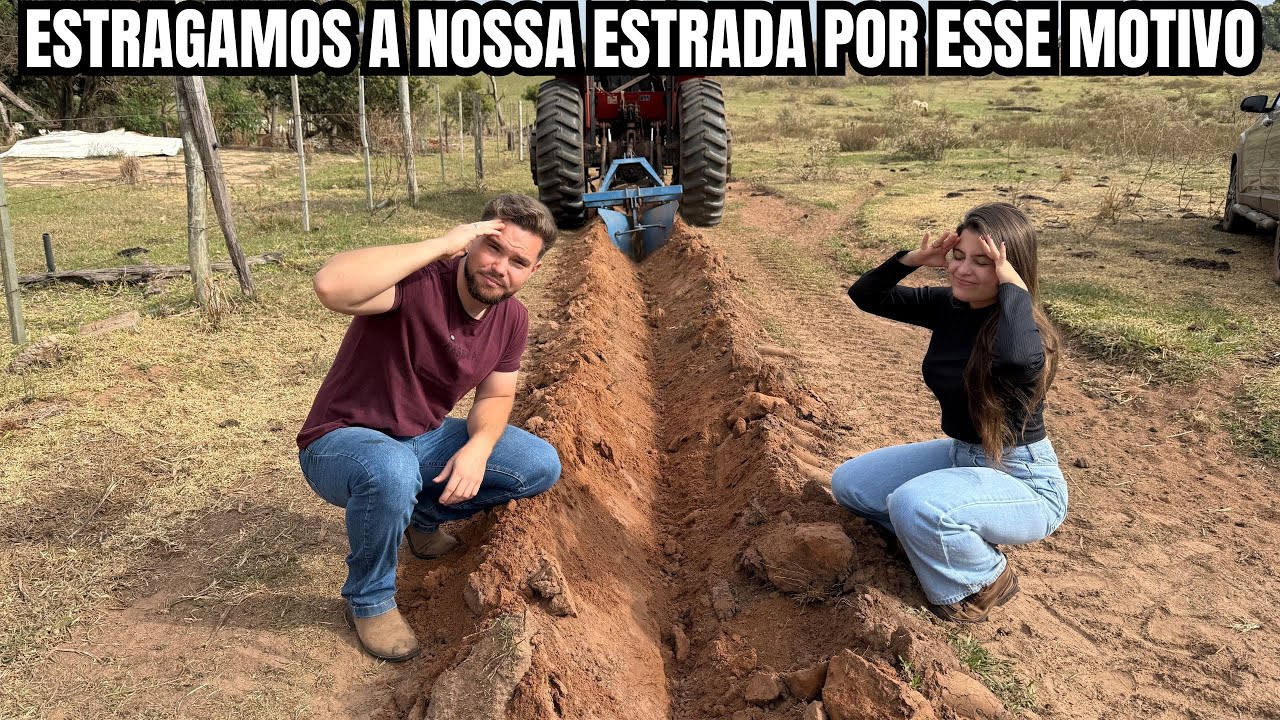 Cavamos um buraco de 1 KM no meio da estrada do sítio, mas valeu a pena! 