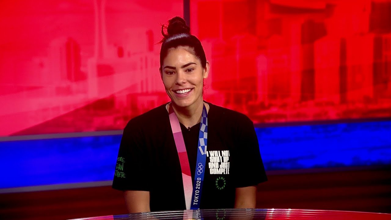 My neck hurt from wearing my Gold Medal, Kelsey Plum & Jackie Young visit fresh of Tokyo Olympics