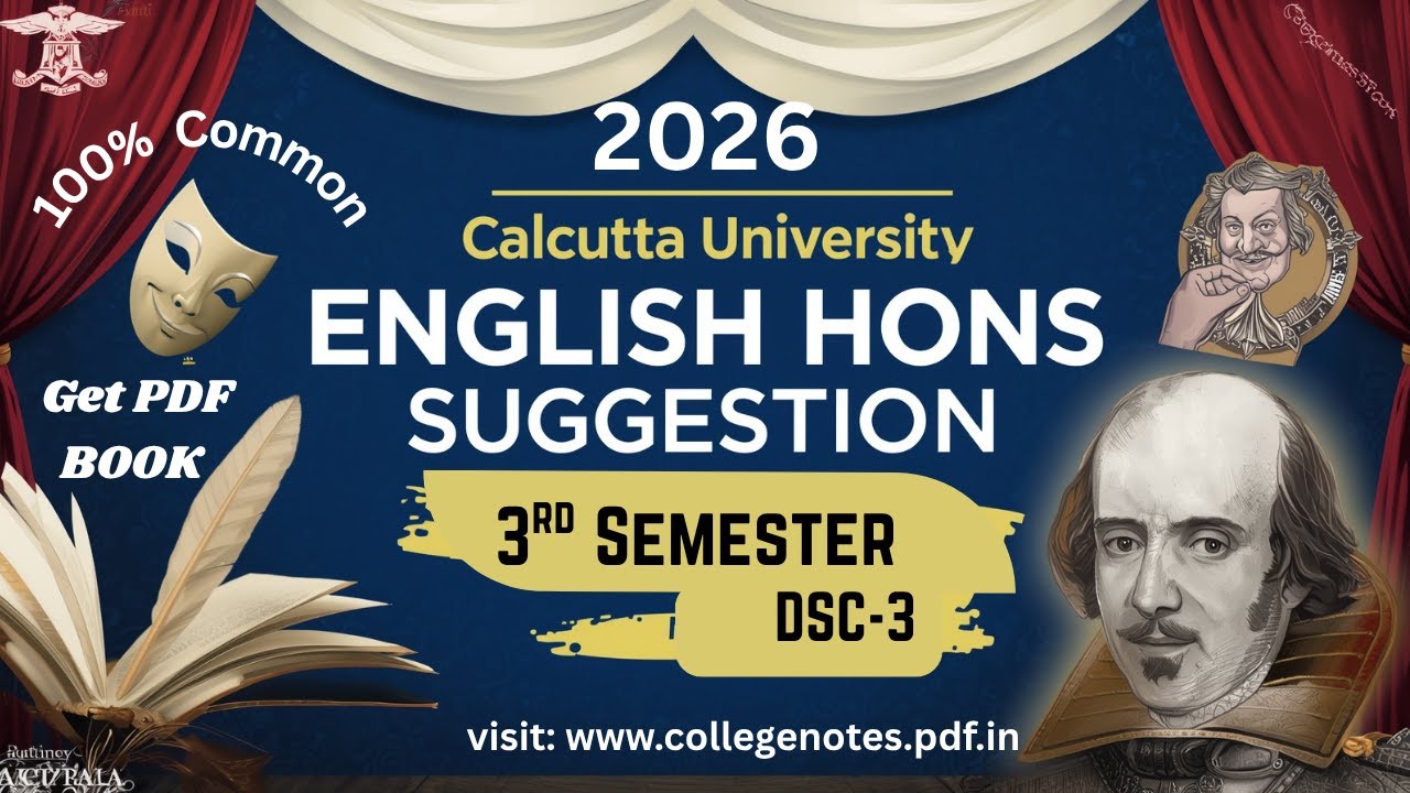 CU English Hons Semester III DSCC-3 Suggestion 2026 |  DSCC-3  Calcutta University English Major