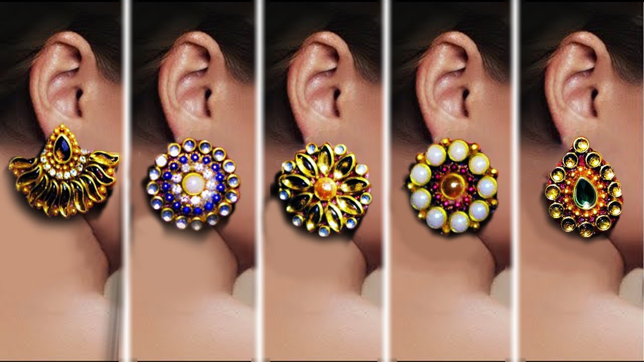 5 easy Stud Earring Design | DIY | 5 min Craft | Hand made jewelry | Art with Creativity