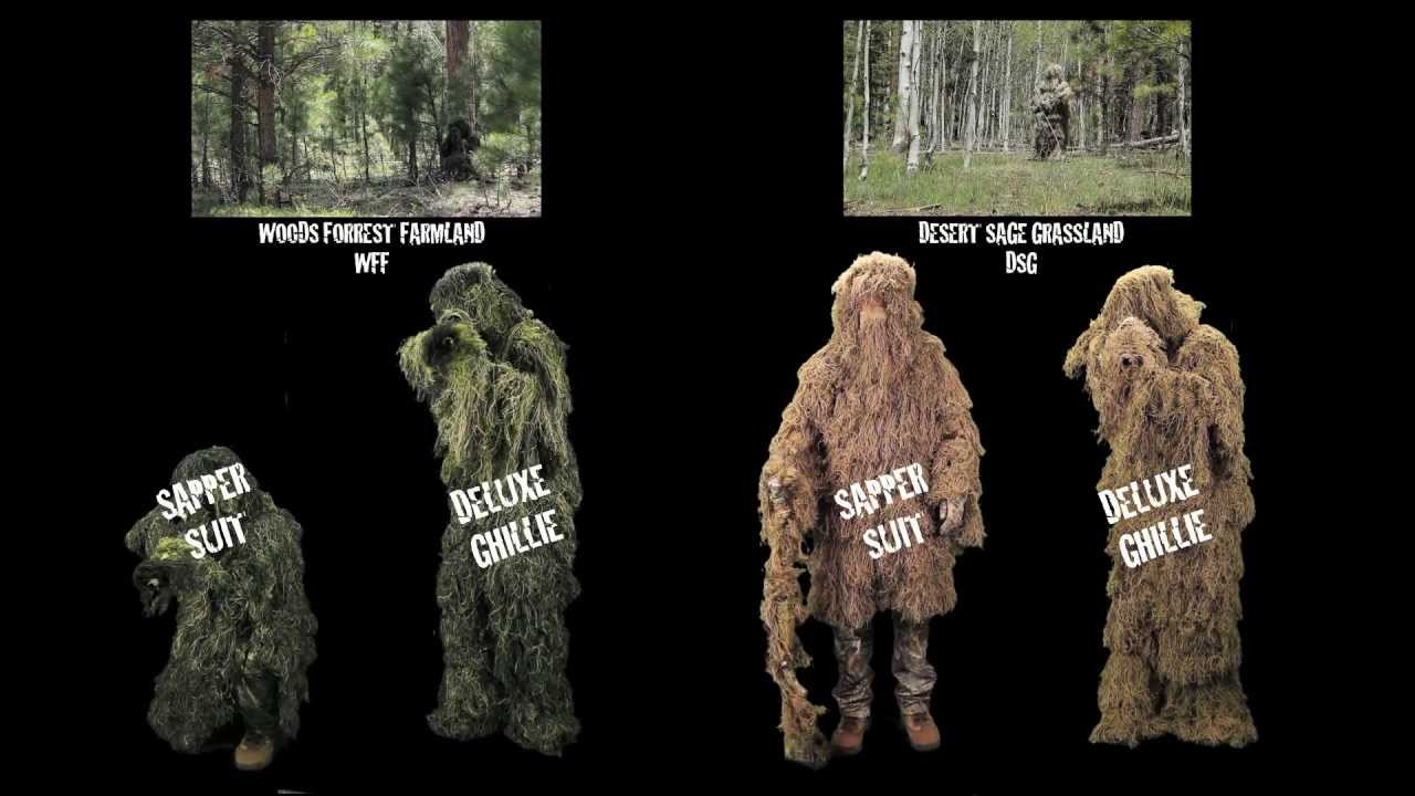 Ghillie Suit for Coyote and Predator Hunting Woodland Paintball Airsoft