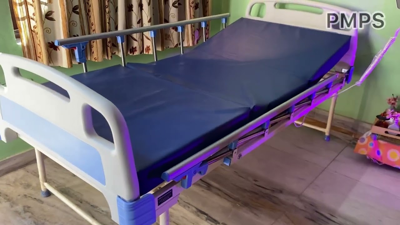 Pmps 2 function electric motorised patient bed with 4 section mattress