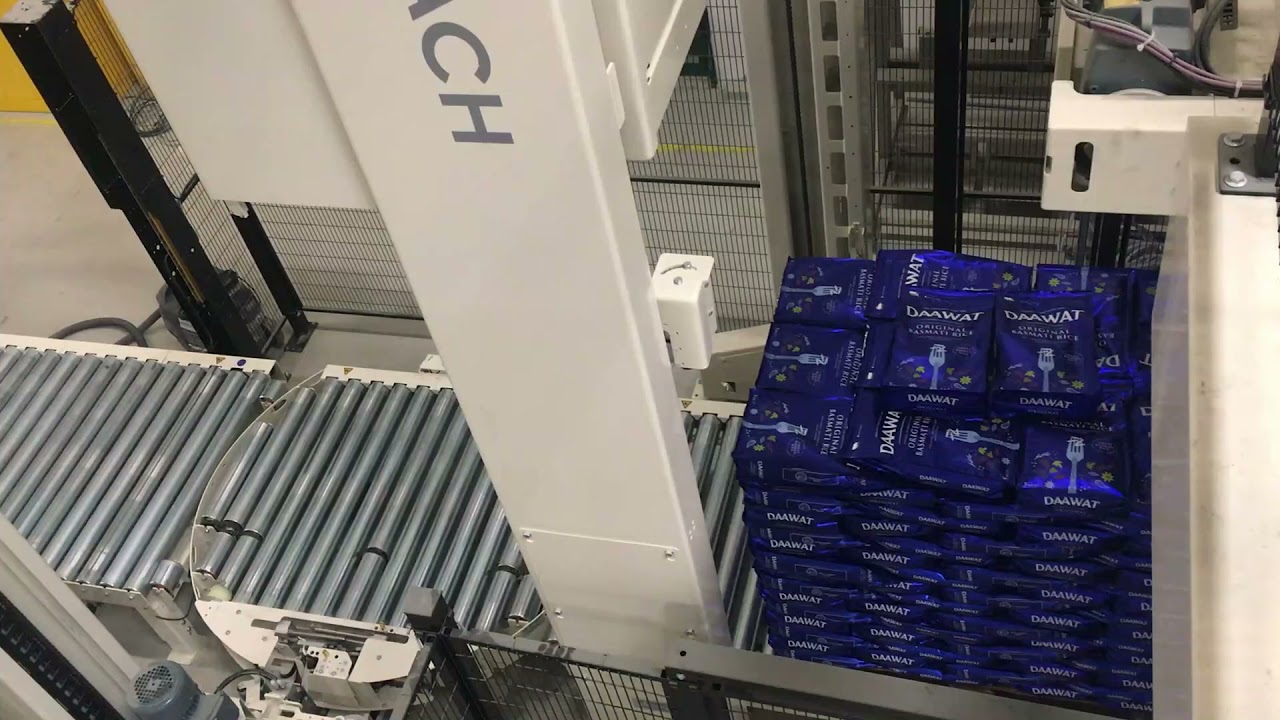 15402 Rice Bag Filling Palletizing pallet wrapping SYMACH