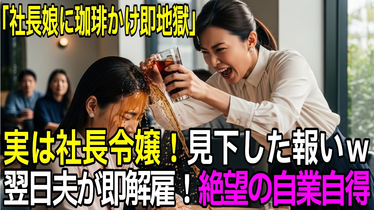 実は社長の娘ｗ 私の頭にコーヒーをかけたママ友の悲惨な末路…「出世しなｗ」と馬鹿にした翌日、夫の解雇通知で絶望ｗ【スカッとする話】【朗読】