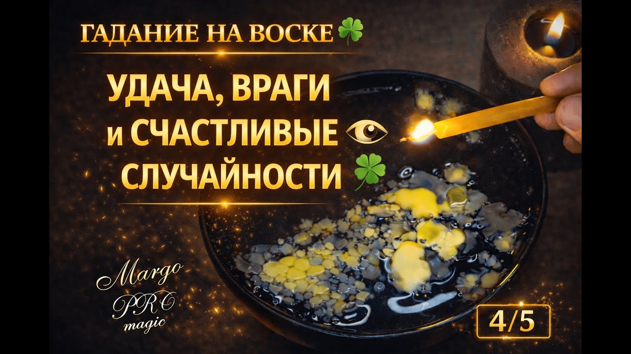 Гадание на воске 🍀 УДАЧА, ВРАГИ и СЧАСТЛИВЫЕ СЛУЧАЙНОСТИ 💫🔮 | 4/5
