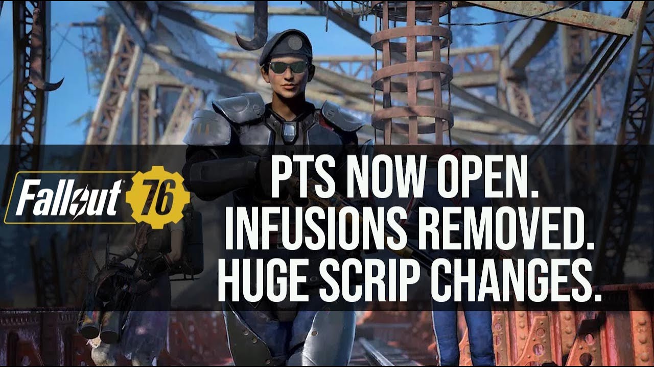 Fallout 76 PTS open. Infusions removed. Scrip increased !!!!