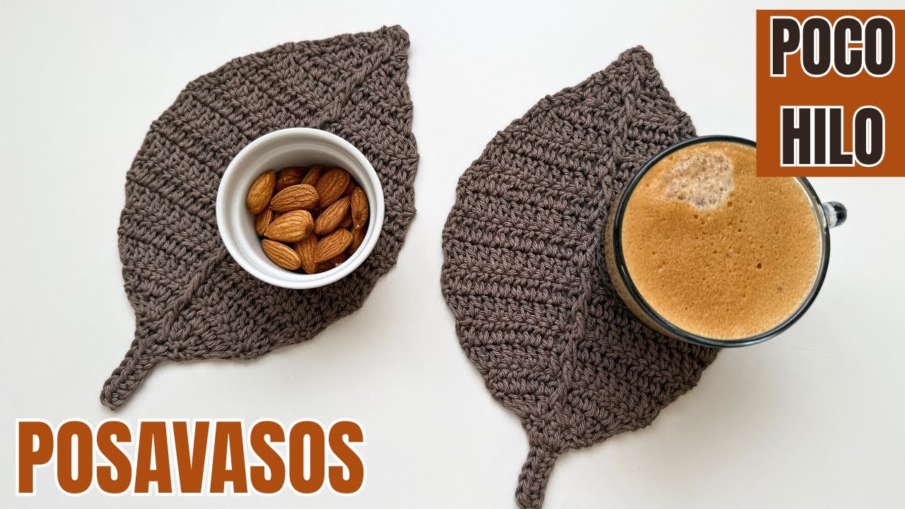 Posavasos hoja a crochet — poco hilo, gran efecto (Proyecto café) ☕️