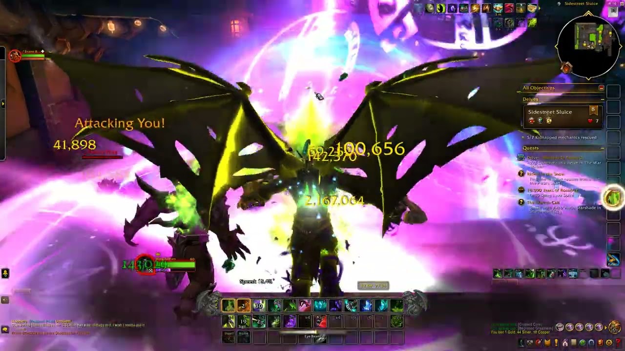 Havoc Demon hunter sliding through Sidestreet Sluice delve