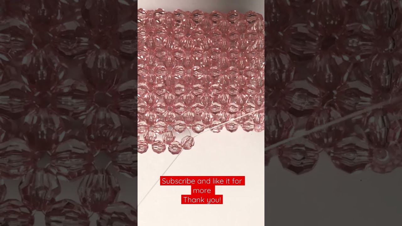 PROCESS MAKING CRYSTAL PINK BEADED BAG