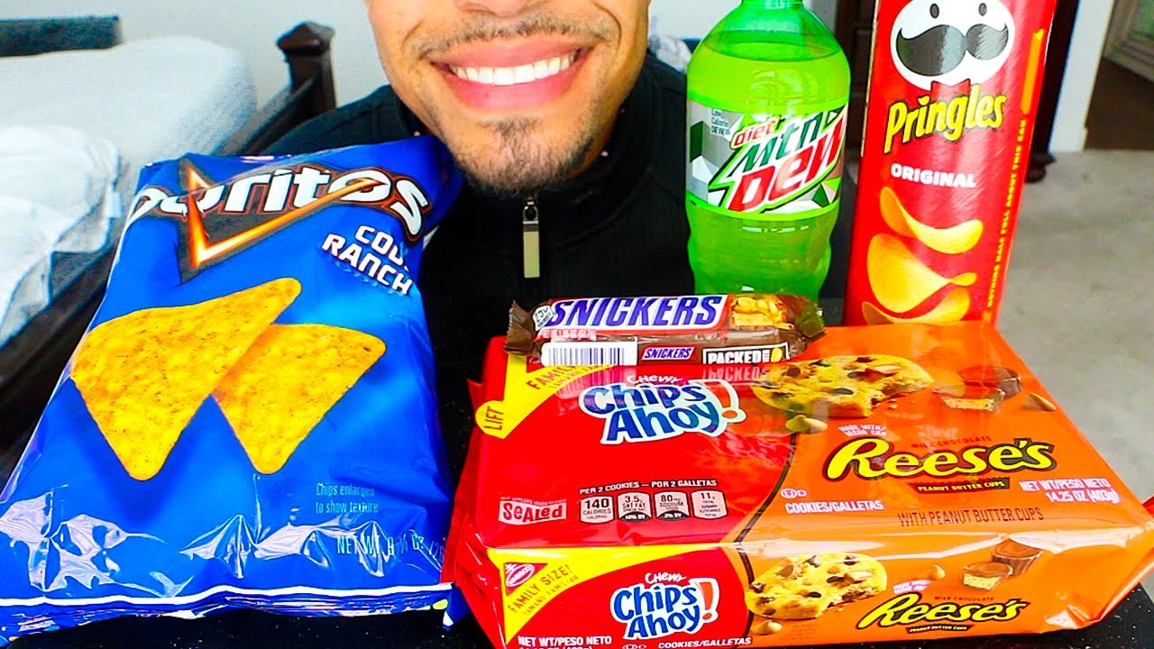 ASMR EATING JUNK FOOD MUKBANG JERRY *INTENSE CRUNCHY FOODS SOUNDS* NO TALKING