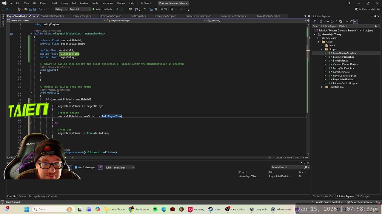 TaienV Live Stream #141 -  Just a little game dev til Malady gets off work (Unity)