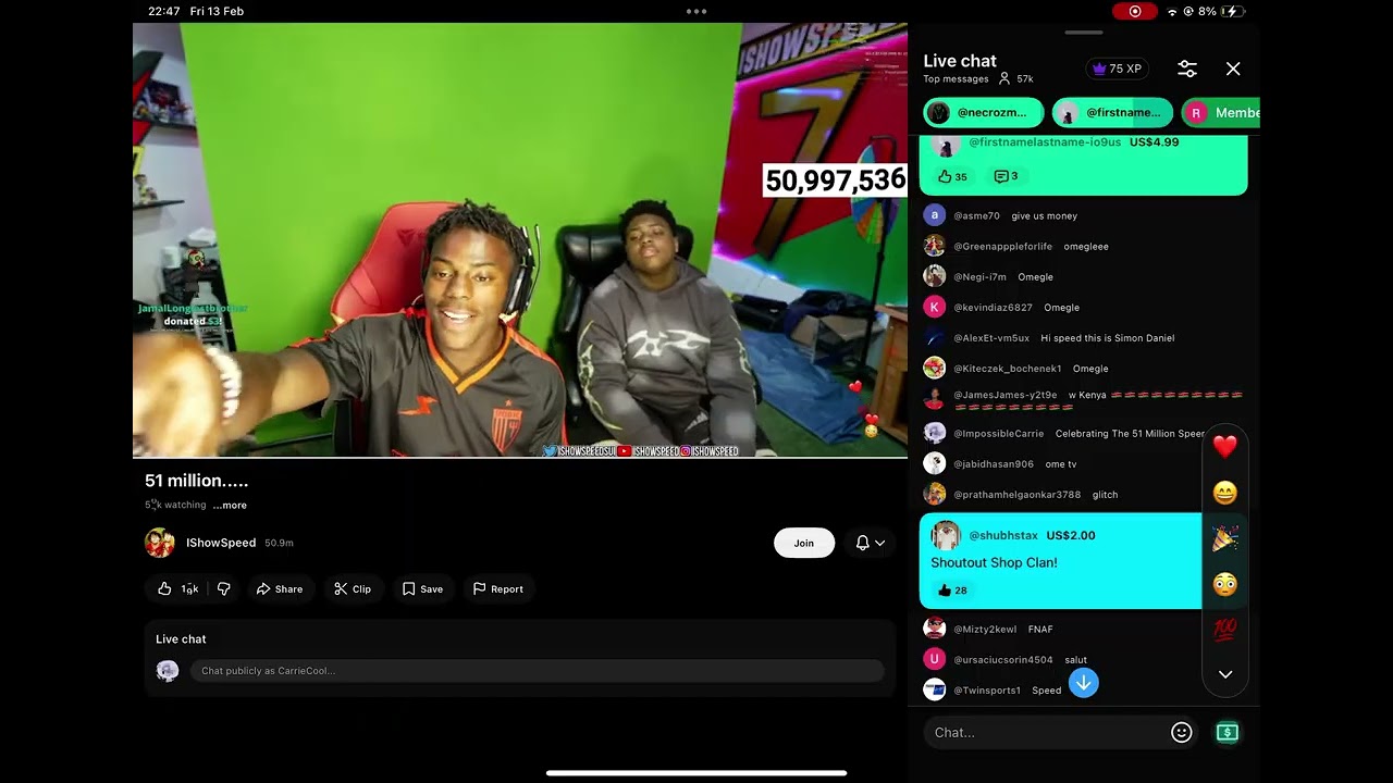 ISHOWSPEED JUST RECEIVED 51 MILLION SUBS!