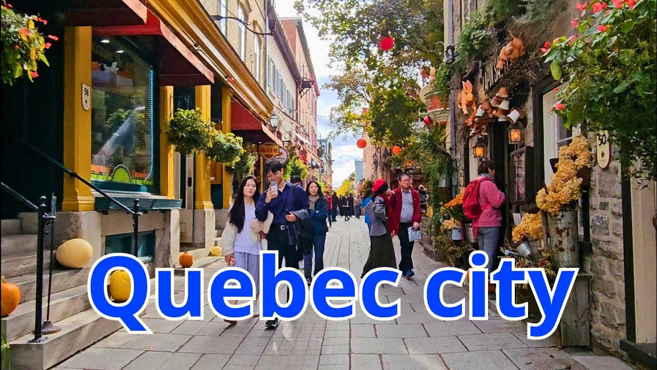 Walking in Quebec city | Petit Champlain | Red door GOBLIN |  Tour 2023 [UHD]