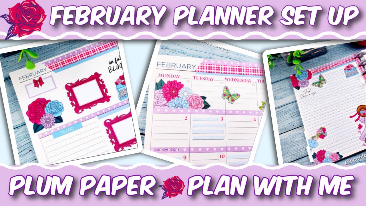 🌹February Planner Setup💖 Decorating an Entire Month in My Plum Paper Planner