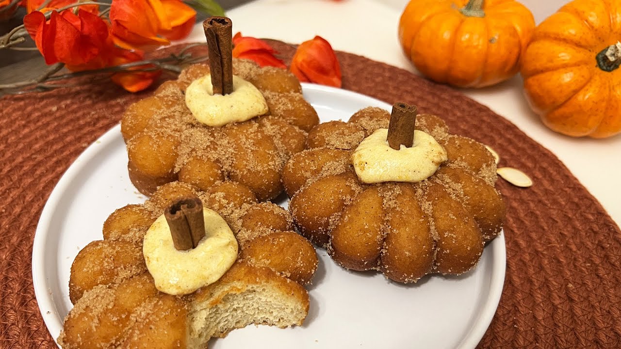 Pumpkin spice donuts, filled with autumn flavor. Feel fall with one bite.