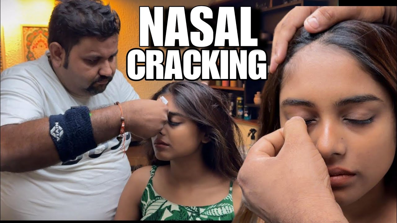 Nasal cracking Head massage therapy by Indian barber Shamboo ! Instant stress Relief