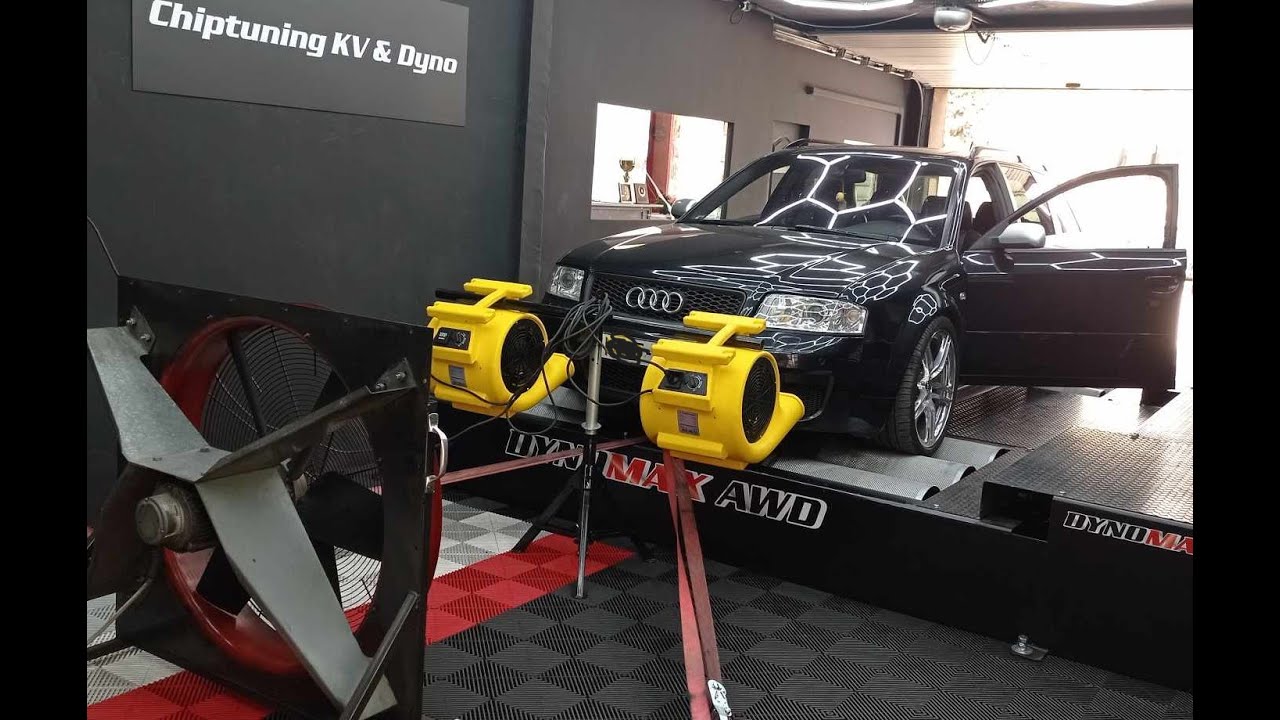 Audi C5 RS6 Avant (2.8 V6 biturbo) programozás és teljesítménymérés Dynomax 6000 padon