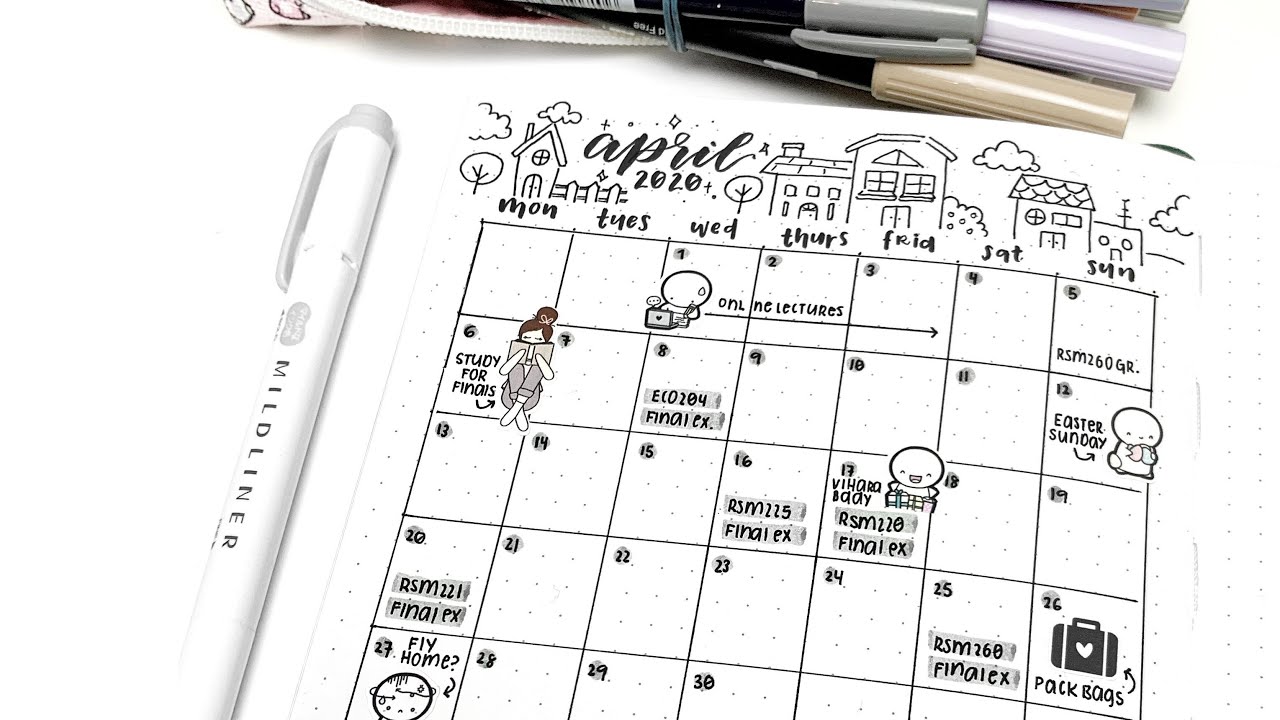 April Bullet Journal Setup | Stay at Home Theme! Archer & Olive