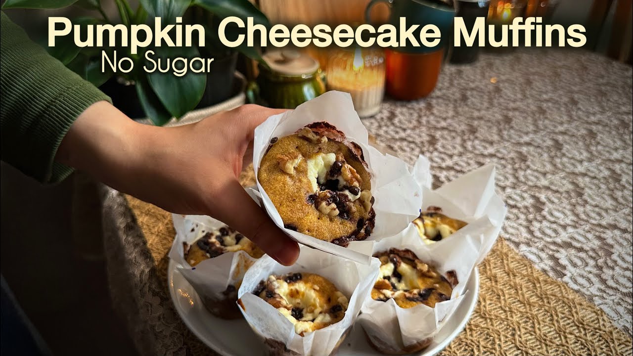 Sugar Free Pumpkin Cheesecake Muffins That Don’t Taste “Diet” Perfect for a Rainy Day🌧️🧡