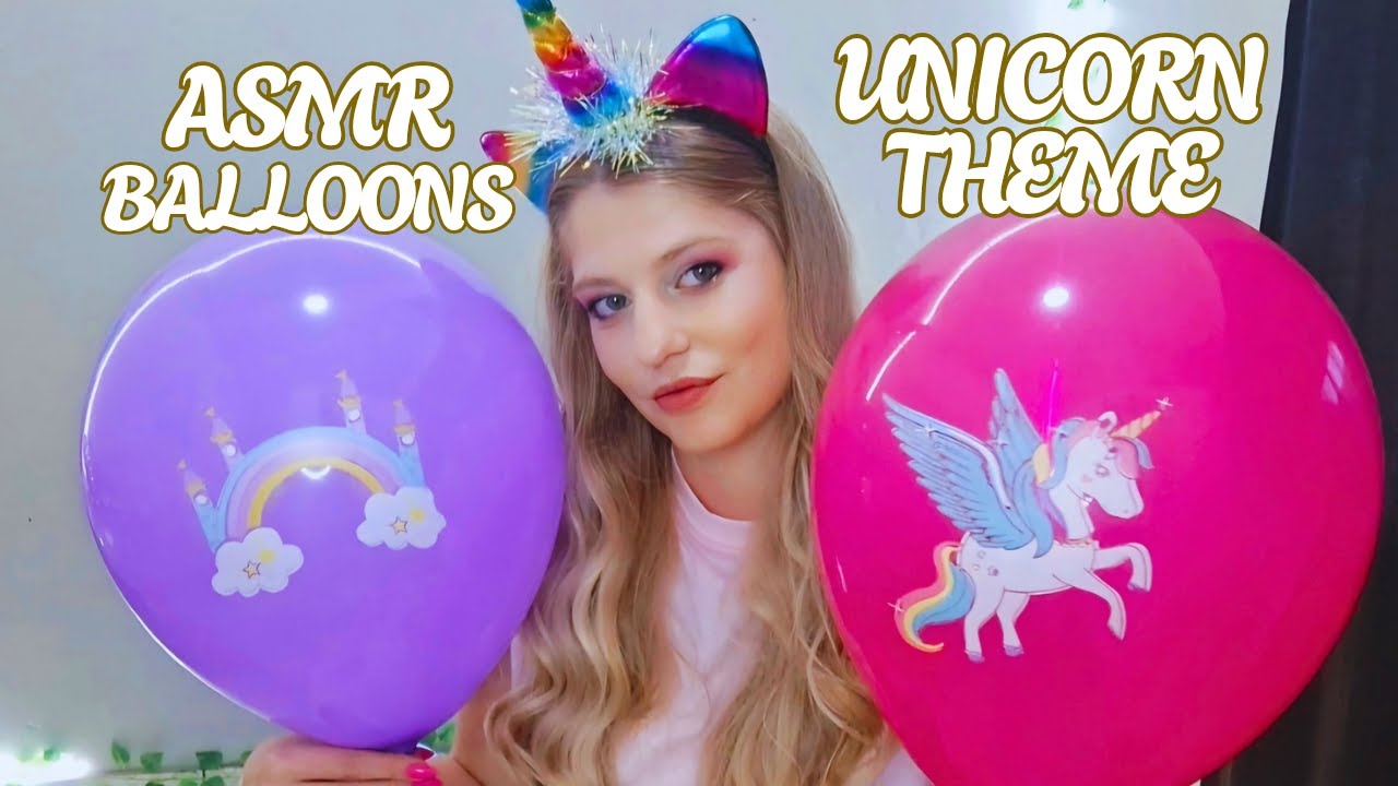 ASMR Unicorn Balloon Fun | Inflating & Playing Sounds🦄