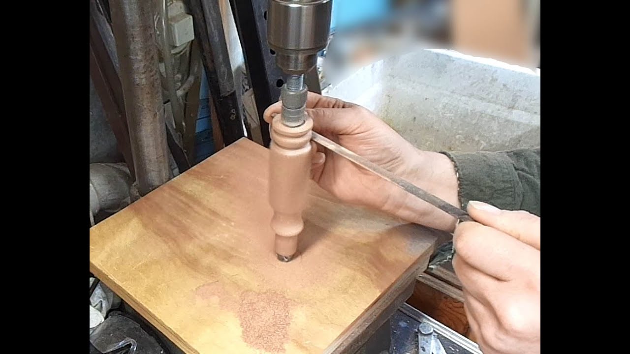 Turn a Drill Press into Make Shift Lathe to Turn a Handle.