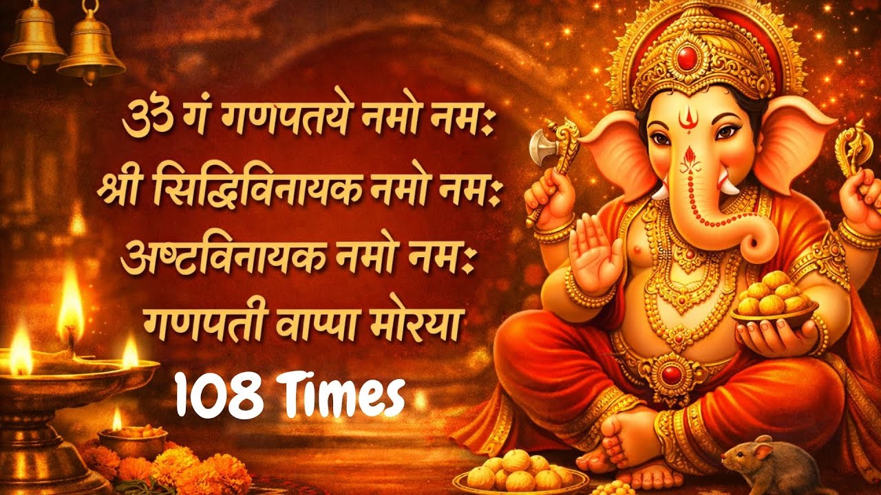 Om Gan Ganapataye Namah  108 Times Chanting  Fast & Melodious Ganpati Mantra