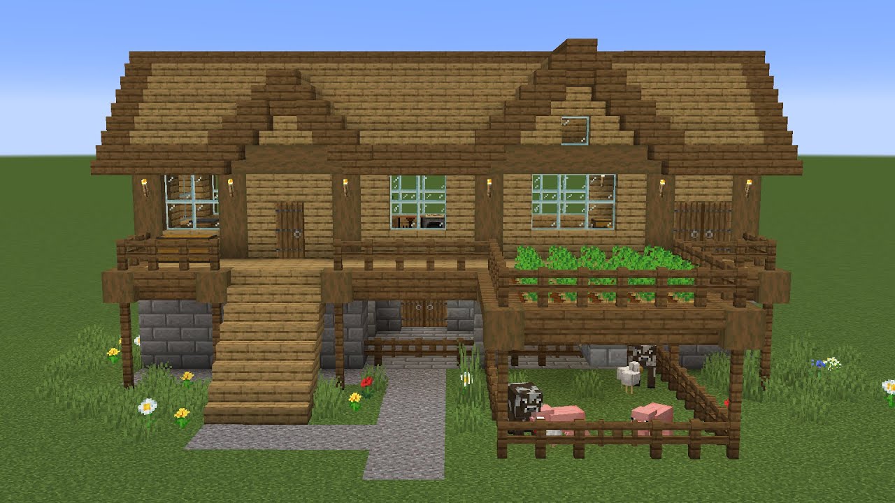 Minecraft - How to build a Large Starter Base House