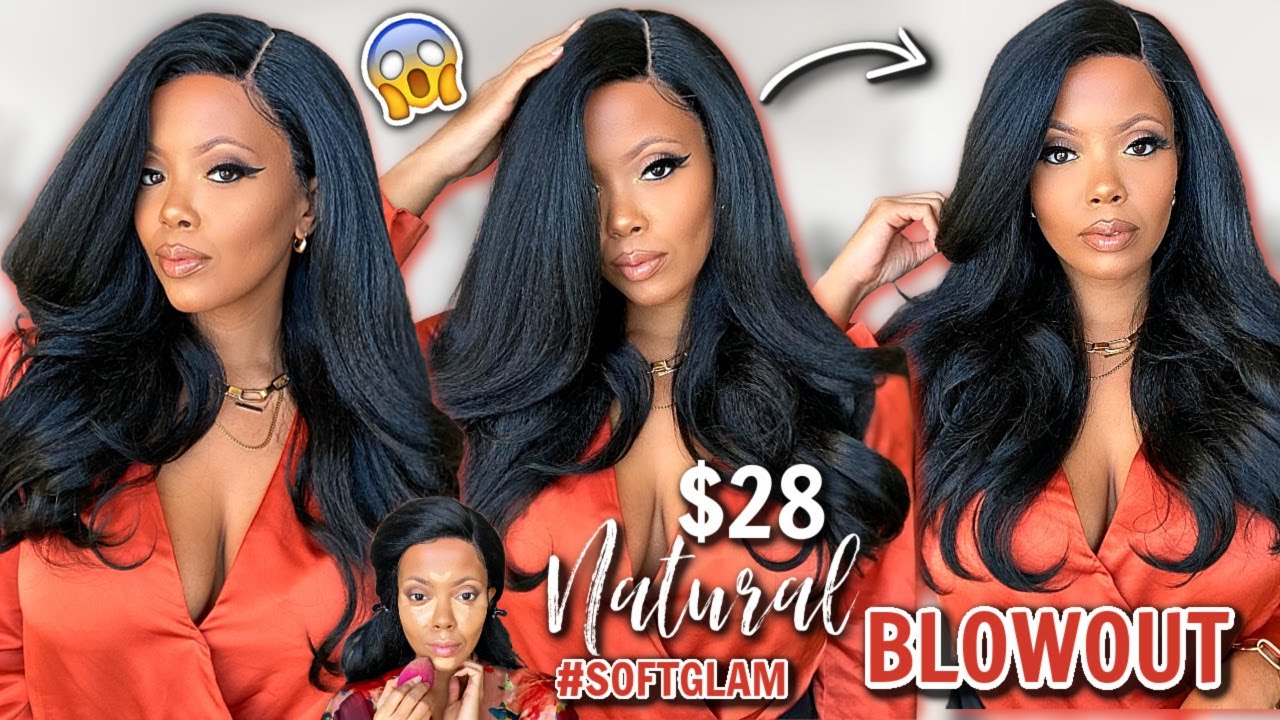 😱 $28 QUICK Natural Hair Blowout ROLLER SET Wig At HOME. NO SALON NEEDED! ✨ SOFT GLAM Makeup |TAMILA