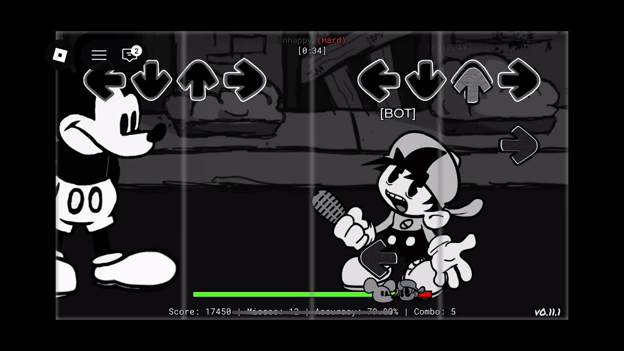 Mickey Vs Boyfriend FNF Mickey mod Monday Morning Misery Roblox