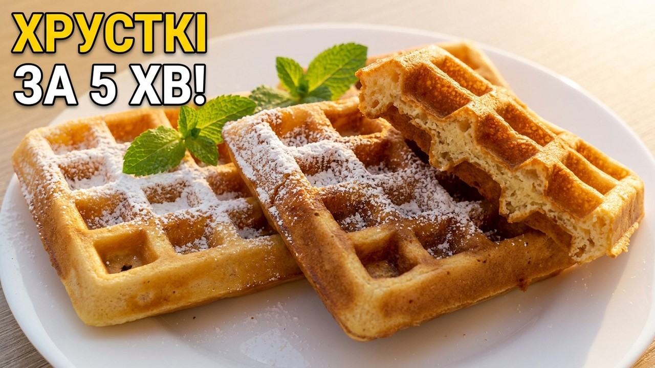Бельгійські  вафлі за 5 хвилин! Ідеальний рецепт у вафельниці