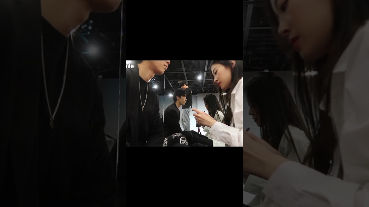 Gaeun doing Suhwan's makeup #artbeat #gaeun #suhwan