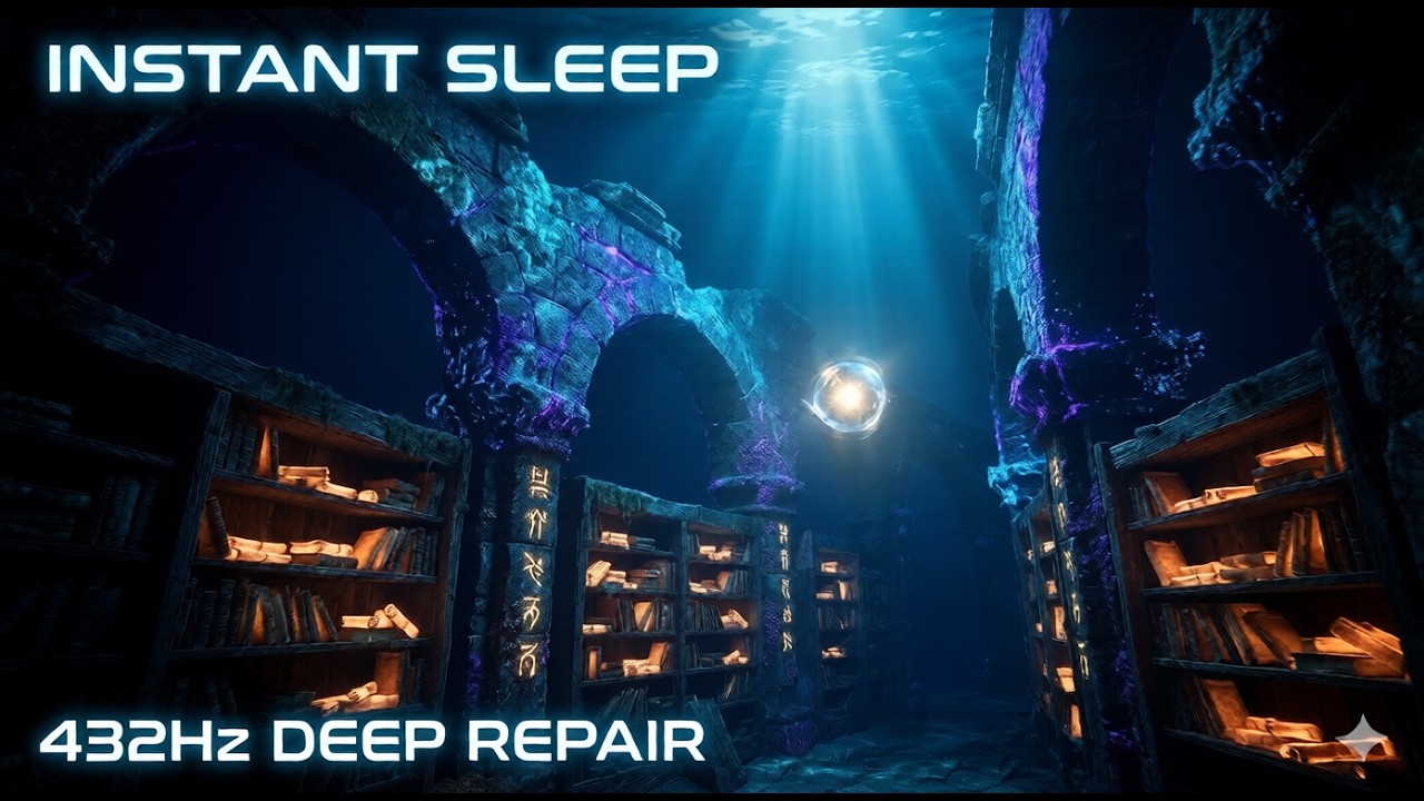 8 HOURS Under the Sea: The Abyss Library 🌊 Deep Sleep | 432Hz Pure Realism