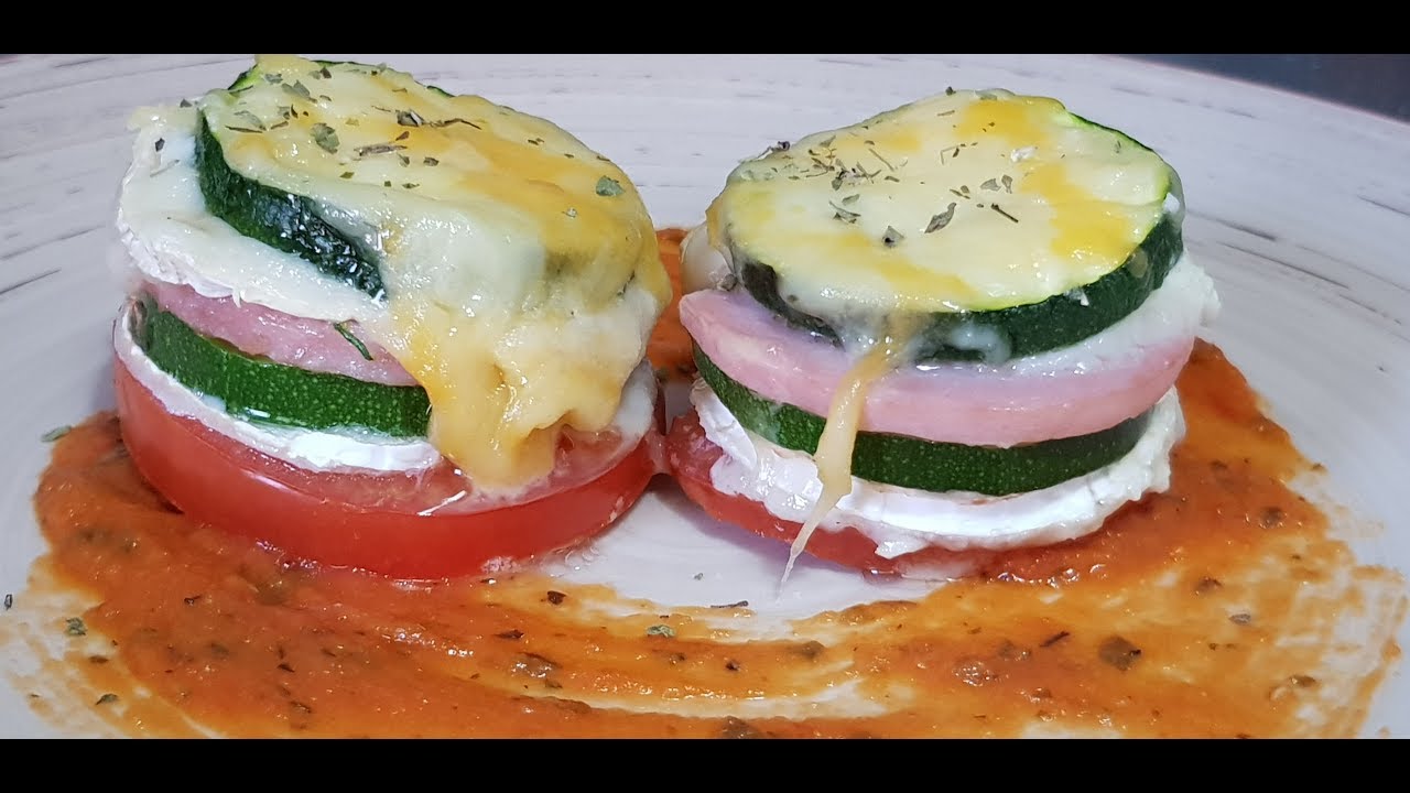 Milhojas de calabacín con queso de cabra