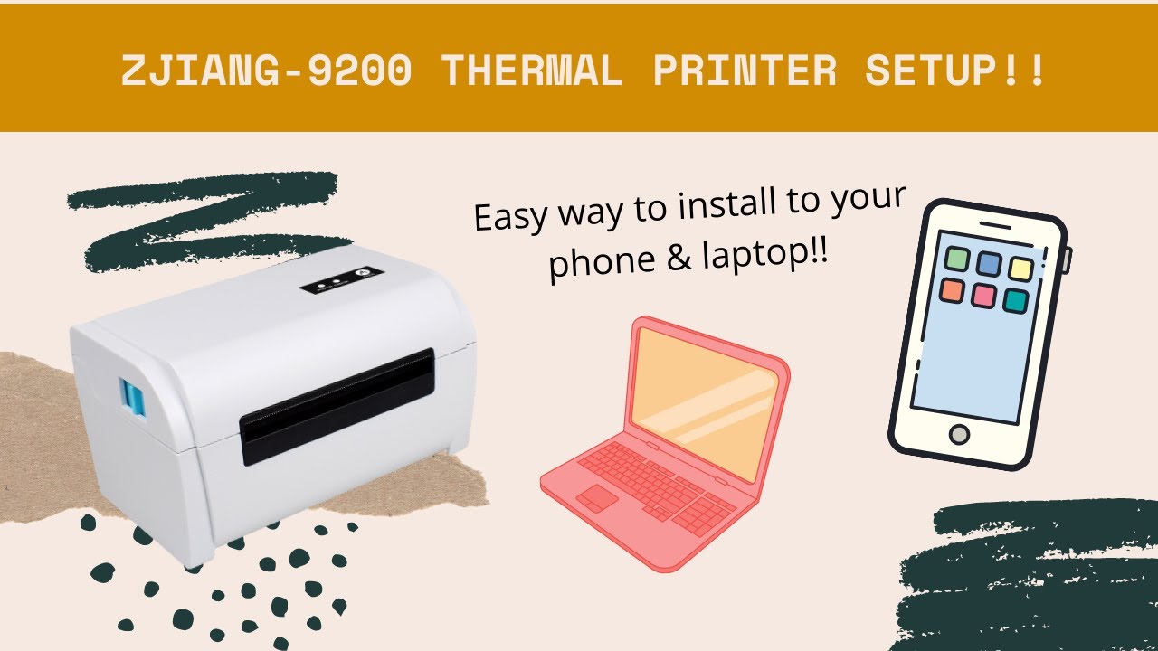 How to install & Setup  ZJIANG-9200 BLUETOOTH/USB THERMAL PRINTER on PHONE & LAPTOP!WAYBILL PRINTER
