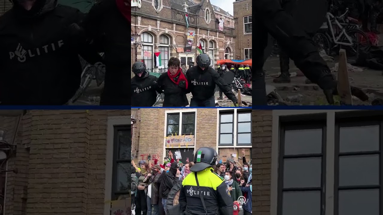 Police intervene in Pro-Palestine student encampment at University of Amsterdam detaining 125 people