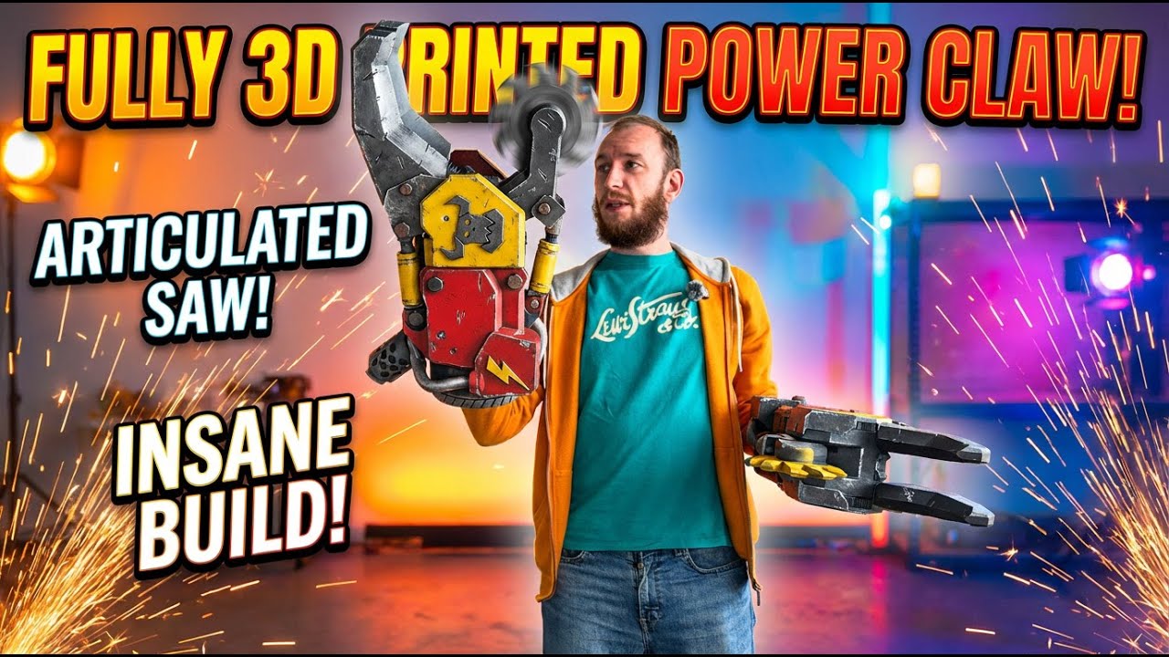 Power Claw with rotating SAW, Fully 3d printed and Fully mechanical